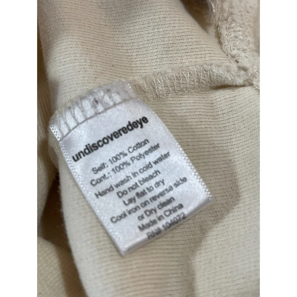 Undiscovered‎ Eye Textured Knit Pleated Hem Sweater Top Cream  Women's M
